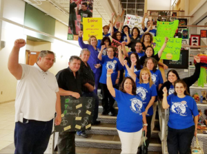 Socorro AFT members celebrate their success at securing a 3 percent pay raise for all district employees.