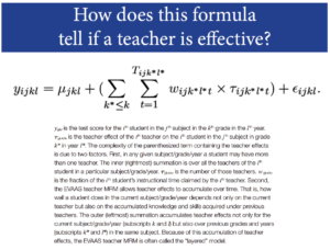 Part of the EVAAS formula for teacher evaluations.