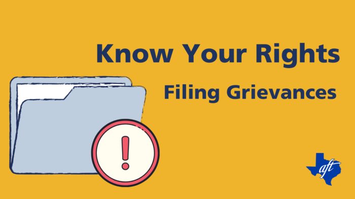 Text says, "Know Your Rights, Filing Grievances"