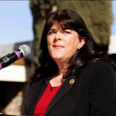 Photo of Cindy Najera at a microphone
