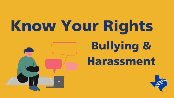 Text says, "Know Your Rights. Bullying and Harassment."