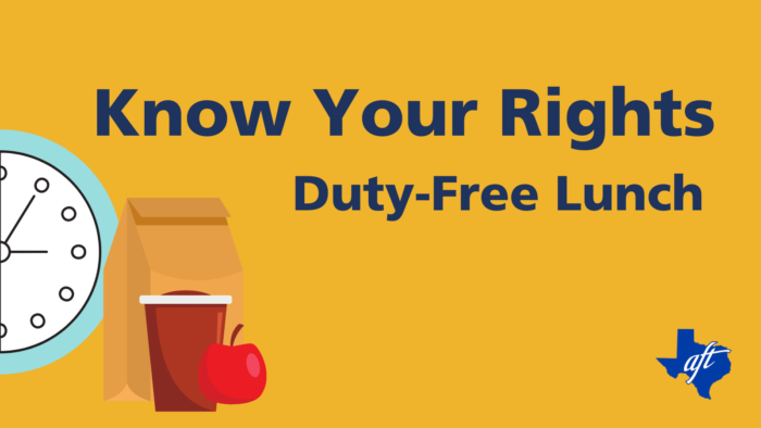 Text says, "Know Your Rights, Duty-Free Lunch"