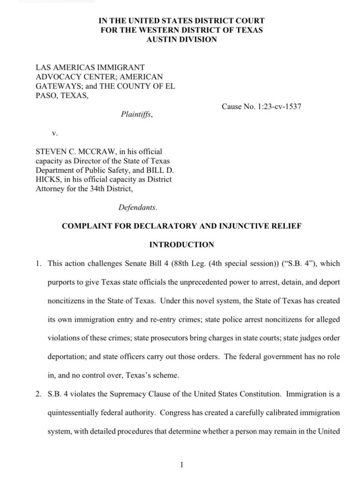 Texas AFT Federal Judge Blocks Extreme AntiImmigrant Law, Texas